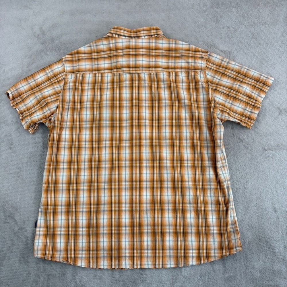 Kuhl Crinkle Linen Blend Hiking Shirt in Gold Plaid Men 2XL Short Sleeve NWOT - Picture 4 of 7